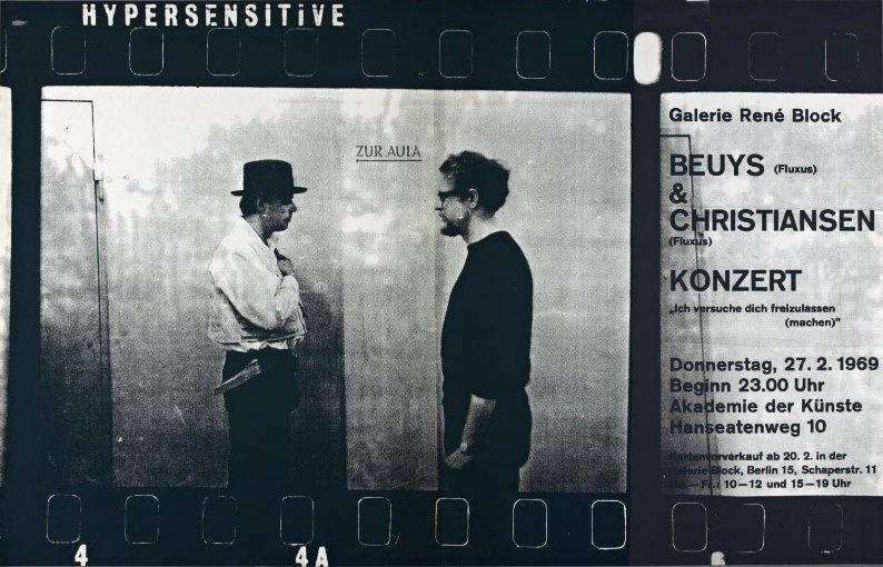Fig.1 Invito a Voglio liberarti (Ich versuche dich freizulassen (machen)) di Joseph Beuys e Henning Christiansen, Akademie der Künste, Berlino, 27 febbraio 1969 